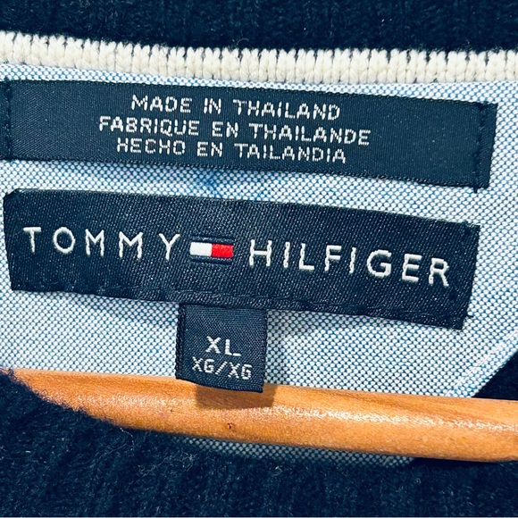Vintage Tommy Hilfiger Womens Sweater Blue Ivory Nordic Fair Isle Preppy, XL - Picture 4 of 10